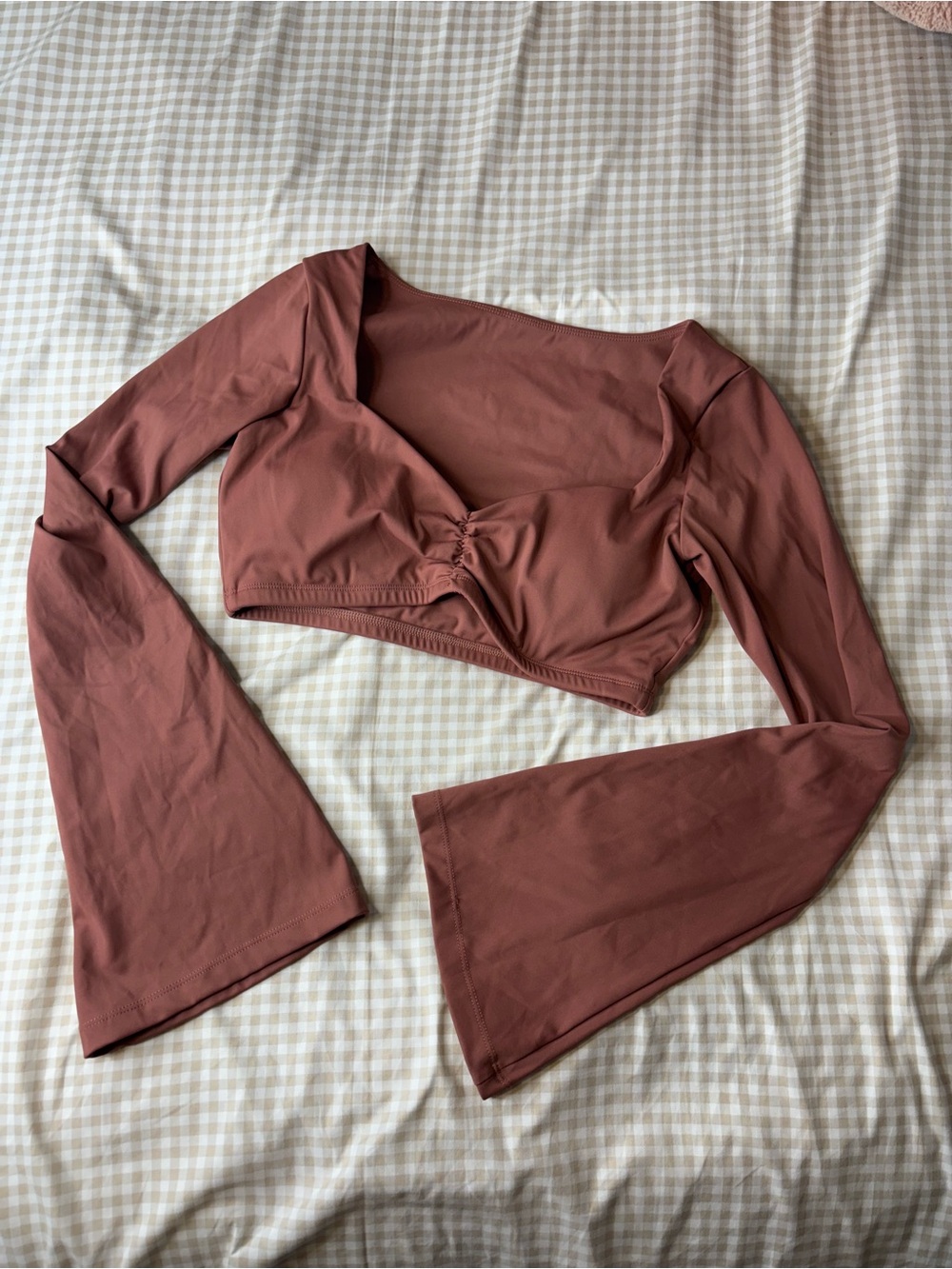 Fitness Fashioness City Girl Flared Long Sleeve Sports Top - French Mauve